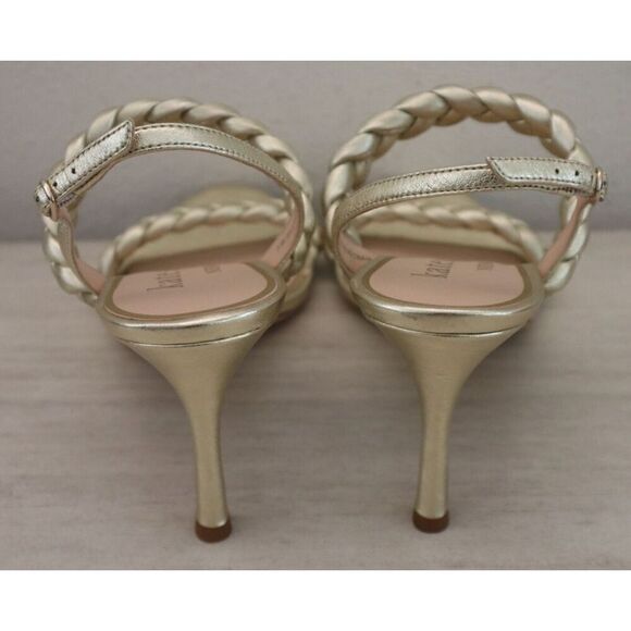 Kate Spade Womens 8.5B Pale Gold Saffron Metallic Leather Slingback Sandals - Picture 3 of 15